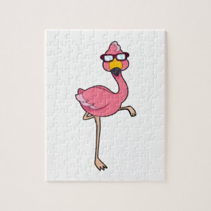 Puzzle Flamingo con gafas de sol