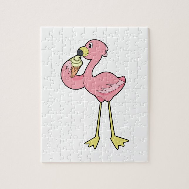 Puzzle Flamingo con helado Waffle (Vertical)