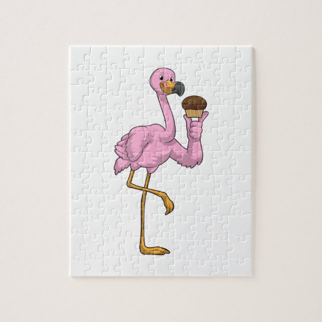Puzzle Flamingo con Muffin (Vertical)