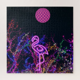 Puzzle Flamingo en el fiesta de baile.