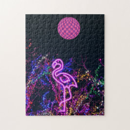 Puzzle Flamingo en el fiesta de baile.