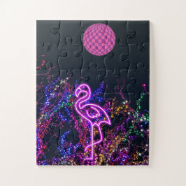 Puzzle Flamingo en el fiesta de baile.