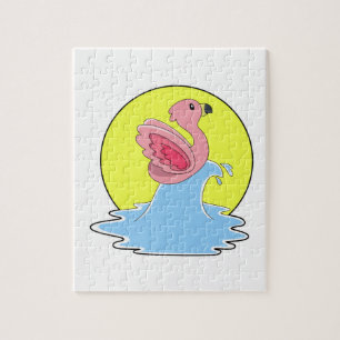 Puzzle Flamingo en Surfing on Water