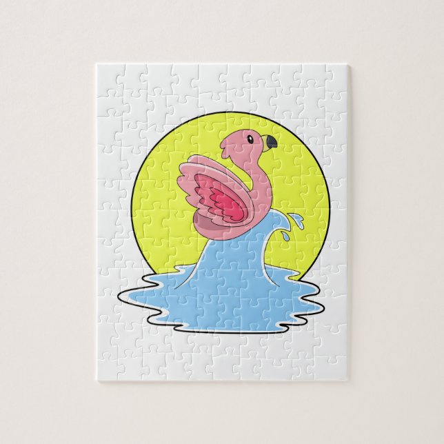 Puzzle Flamingo en Surfing on Water (Vertical)