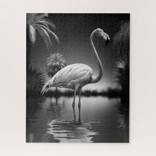 Puzzle Flamingo en un estanque