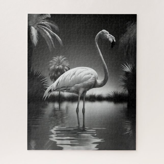 Puzzle Flamingo en un estanque (Vertical)