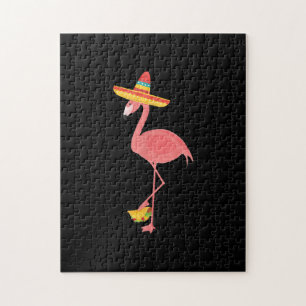 Puzzle Flamingo Gracioso Alimento Mexicano Taco Lover