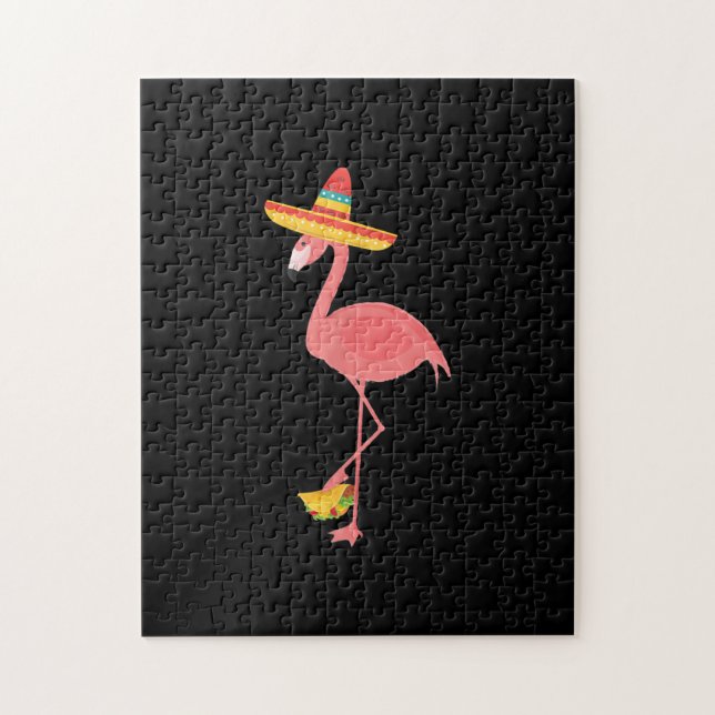 Puzzle Flamingo Gracioso Alimento Mexicano Taco Lover (Vertical)