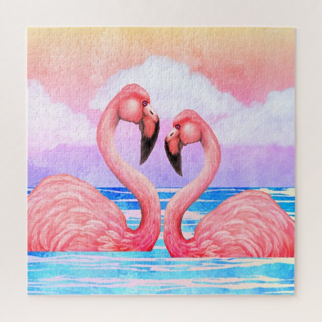 Puzzle Flamingo Lovers (Vertical)