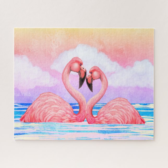 Puzzle Flamingo Lovers (Horizontal)