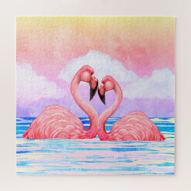 Puzzle Flamingo Lovers (Horizontal)