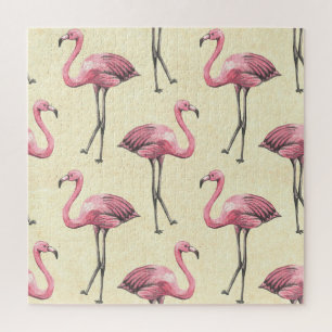 Puzzle Flamingo Tropical: Papel de fondo acuático.