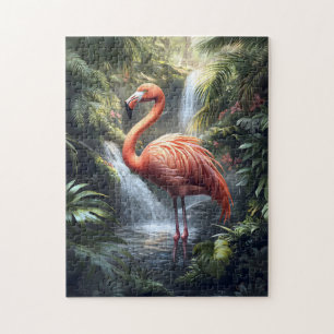 Puzzle Flamingo y la cascada de la jungla
