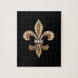 Puzzle Fleur De Lis Flor New Orleans Personalizar Gold