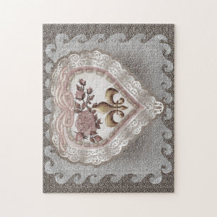 Puzzle Fleur De Lis Heart