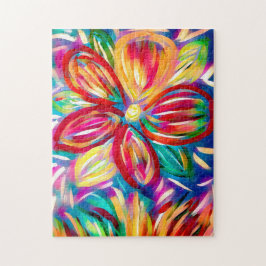 Puzzle Flor abstracta colorida | Arcoiris Personalizado