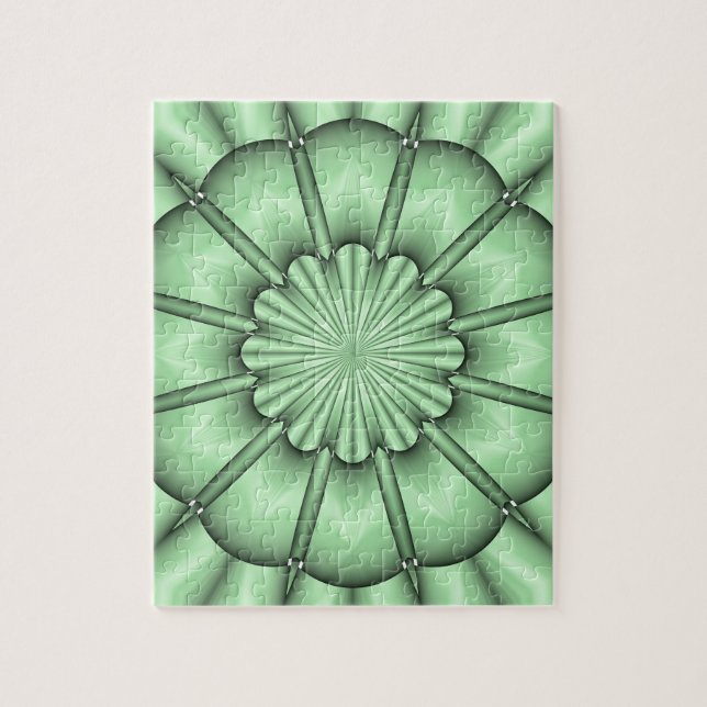 Puzzle Flor abstracta en verde pálido (Vertical)