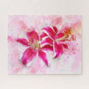 Puzzle Flor acuarela de Stargazer Lily - wb 03