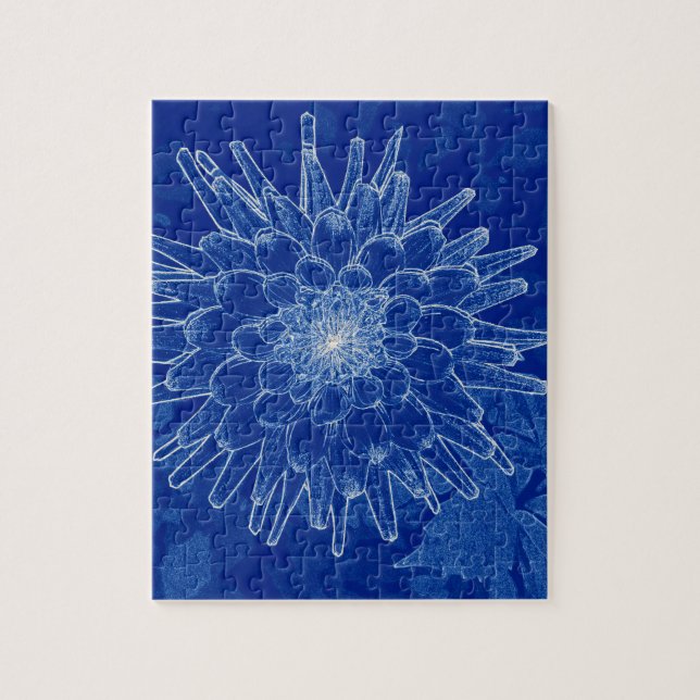 Puzzle flor azul (Vertical)