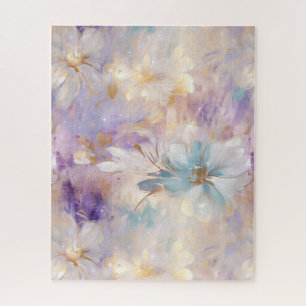 Puzzle Flor azul morado de oro blanco