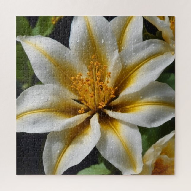 Puzzle Flor blanca con acentos amarillos (Vertical)