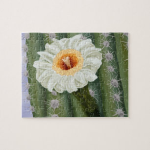 Puzzle Flor blanca de Saguaro Cactus ilustrada