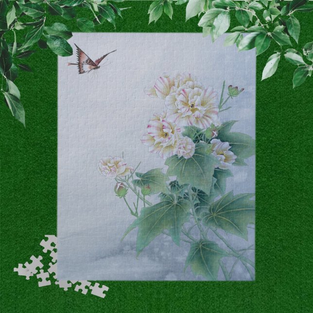 Puzzle Flor china con mariposa (Subido por el creador)