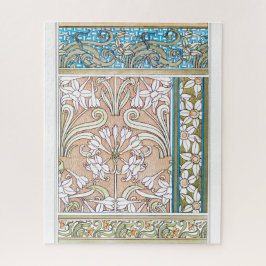 Puzzle Flor daffodil Art Nouveau vintage textil floral