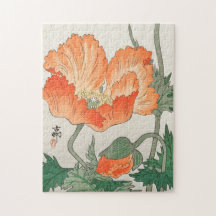 Flor de amapola de Naranja japonés, Ohara Koson