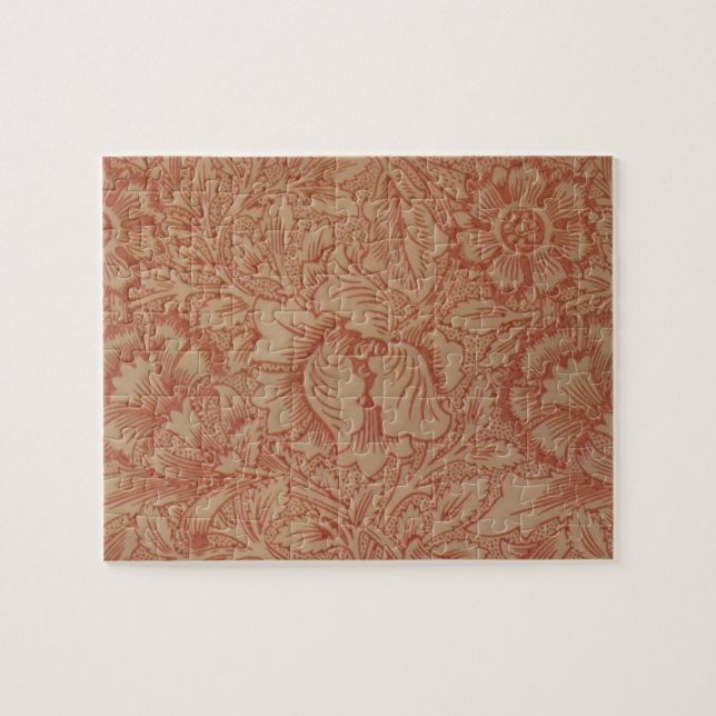 Puzzle Flor de amapola rosa William Morris (Horizontal)