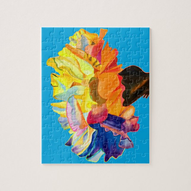Puzzle Flor de arte pop de clavel colorido (Vertical)