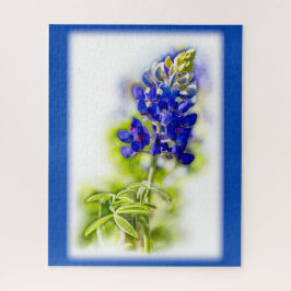 Puzzle Flor de azul de Texas en blanco con gráficos
