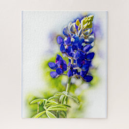 Puzzle Flor de azul de Texas en blanco con gráficos