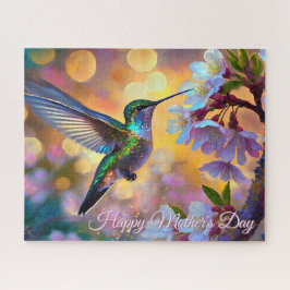 Puzzle Flor de Cerezo Amanecer Día de la Madre Colibrí