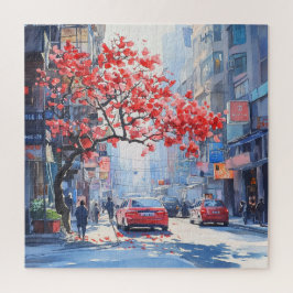 Puzzle Flor de Cerezo en Escena Urbana