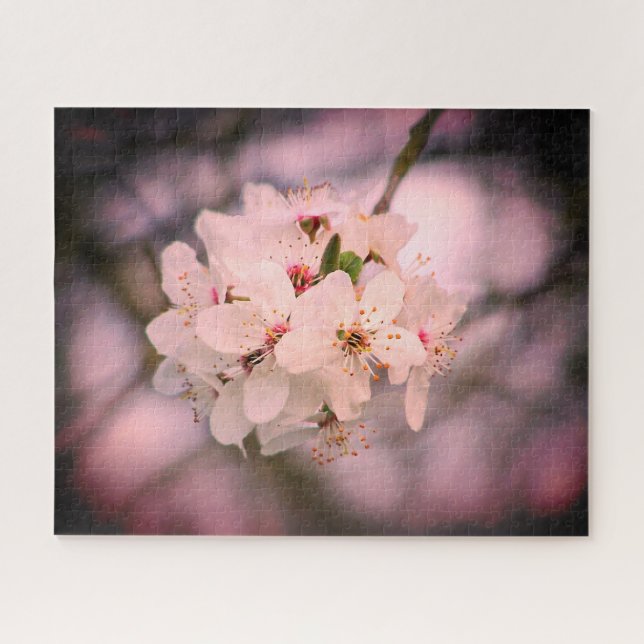 Puzzle Flor de cerezo Japón bonito rosa floral único (Horizontal)