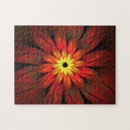 Puzzle Flor de crisantemo rojo y amarillo