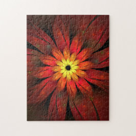 Puzzle Flor de crisantemo rojo y amarillo