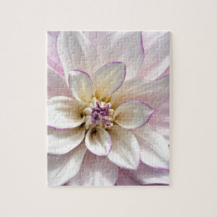 Puzzle Flor de dahlia blanca y violeta