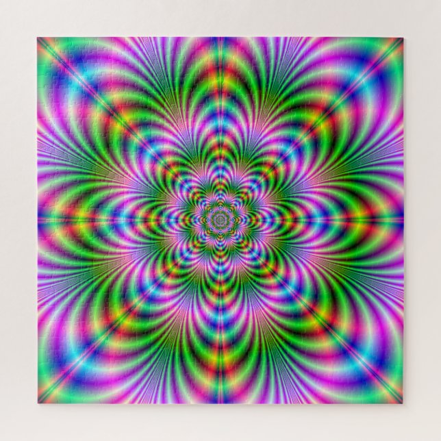 Puzzle Flor de estrella en Neon (Vertical)