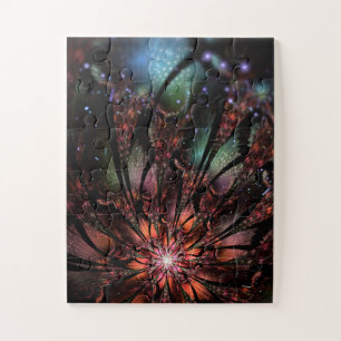 Puzzle Flor de fantasía fractal suave y delicada