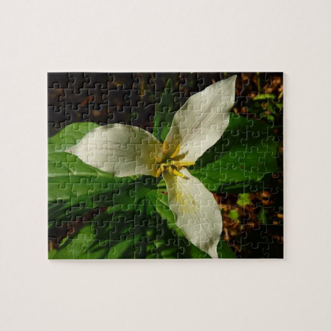 Puzzle Flor de flores de trillio blanco (Horizontal)