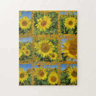 Puzzle flor de girasol amarilla de verano