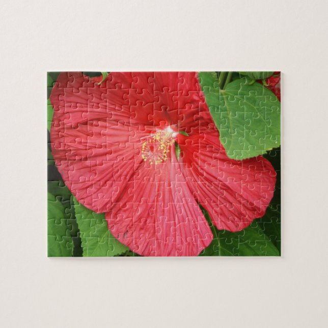 Puzzle Flor de Hibiscus brillante flor magenta (Horizontal)