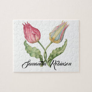 Puzzle Flor de ilustracion botánico vintage Tulip