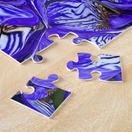 Puzzle Flor de iris púrpura / inclinada / cubierta /