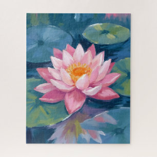 Puzzle Flor de Loto Almohadilla de Nenúfar Acuarela