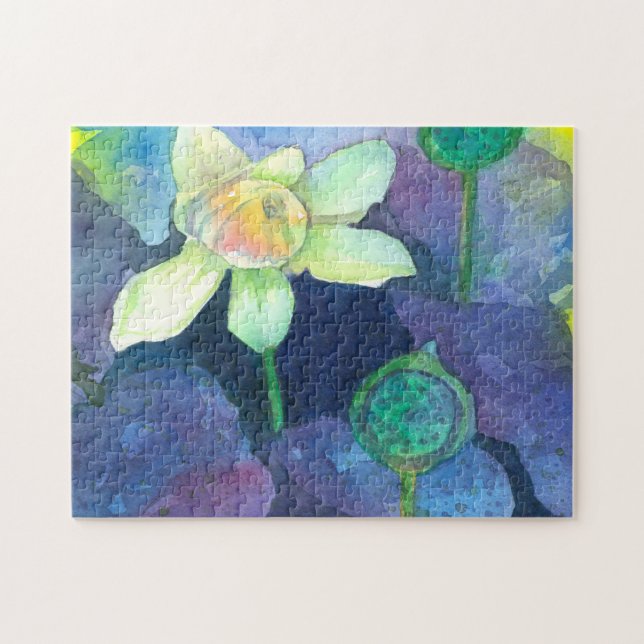 Puzzle Flor de Lotus acuarela (Horizontal)