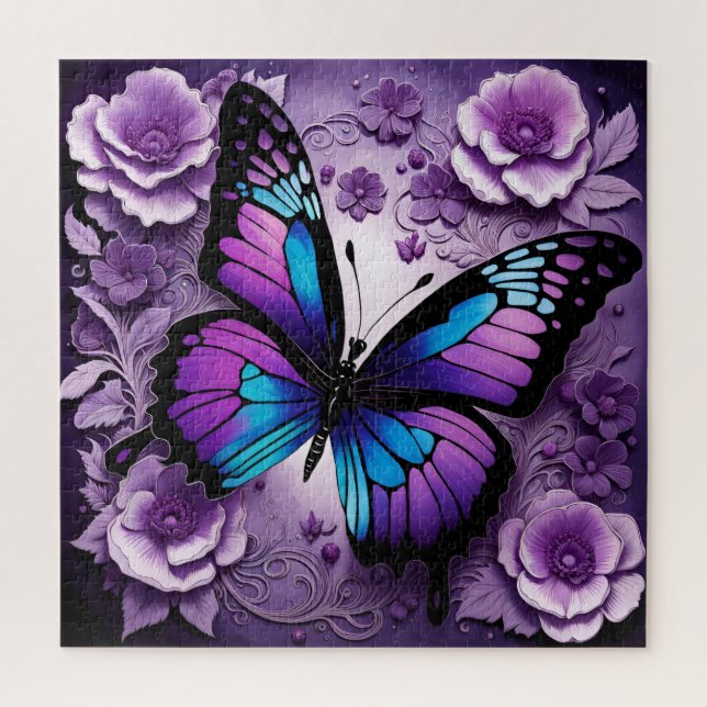 Puzzle Flor de mariposa morada (Vertical)