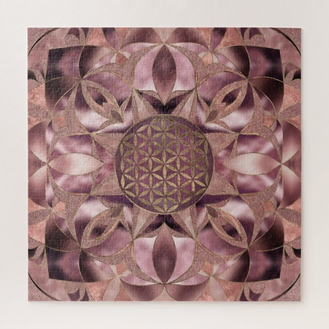 Puzzle Flor de oro Rosa de la vida (Vertical)